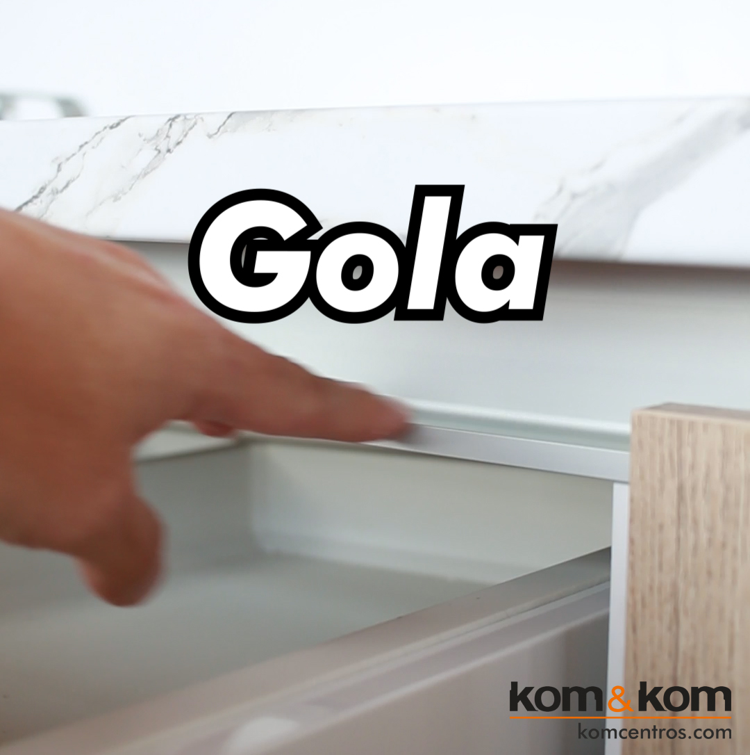 Perfil Gola: sistema de apertura de puertas de cocina sin tiradores.